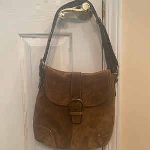 COACH BROWN SUEDE PURSE